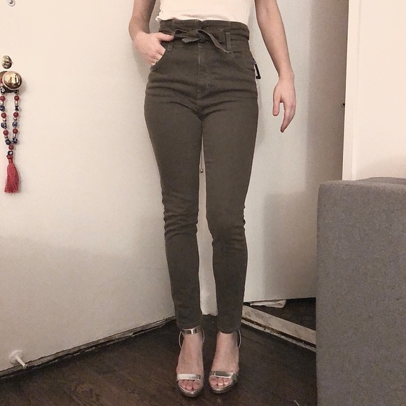 Current/Elliott Denim - Current Elliot High waisted army green jeans